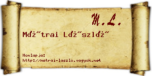 Mátrai László névjegykártya