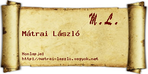 Mátrai László névjegykártya