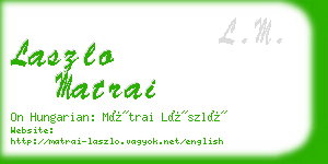 laszlo matrai business card